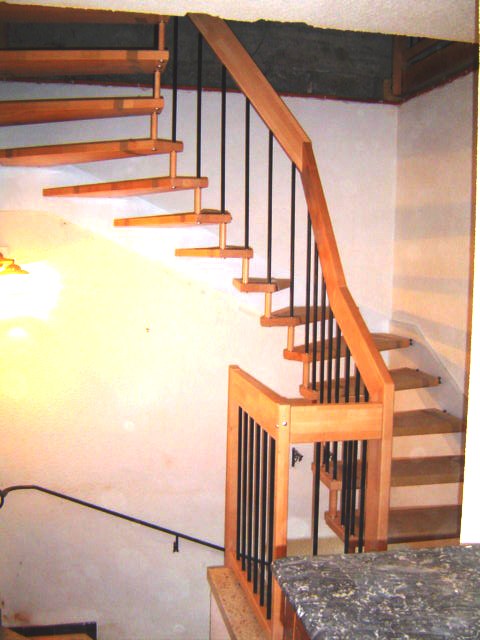 Escalier contemporain barreaudage laquÃ© noir