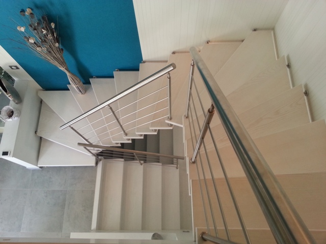 Escalier double tournant moderne